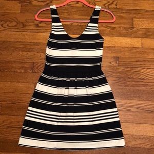 JCrew navy and white striped dress